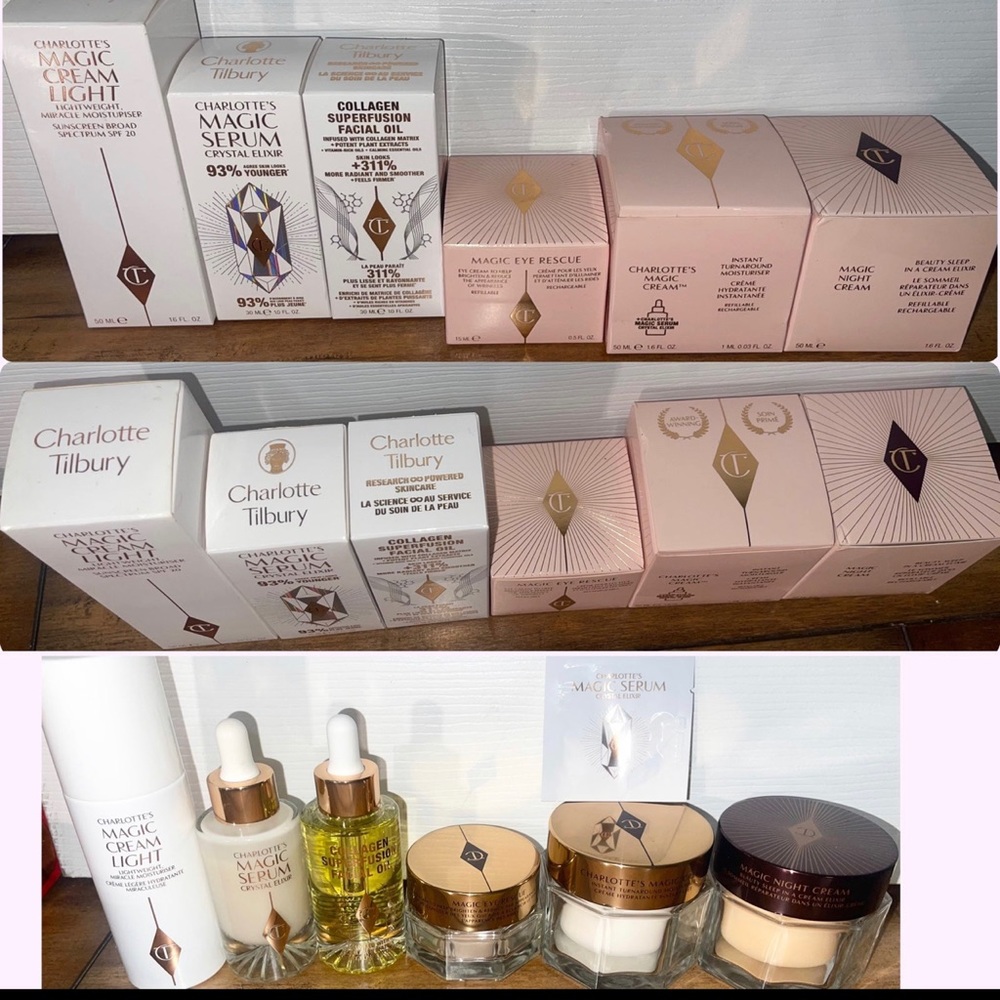 Charlotte Tillbury Skincare Bundle (6 Full Size Products + 1 Magic Serum Sample)